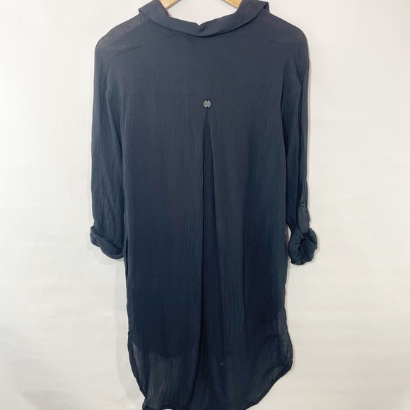Prana scheena black shirt long sleeve light button down swimsuit cover up - Picture 10 of 12